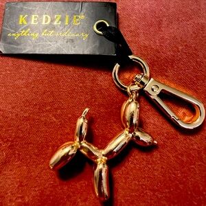 Gold Balloon Dog bag /key charm